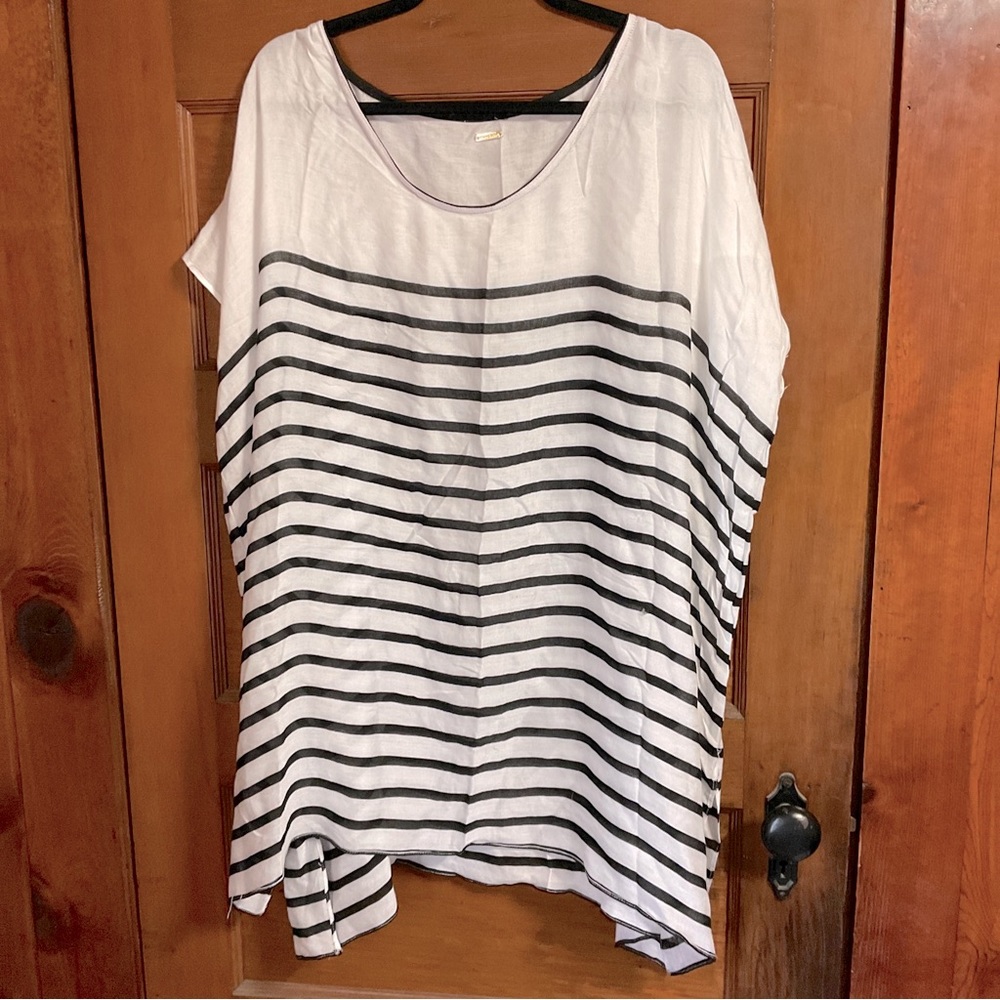 Body Glove One Size Cover-Up Tunic Swimwear Blue White EUC